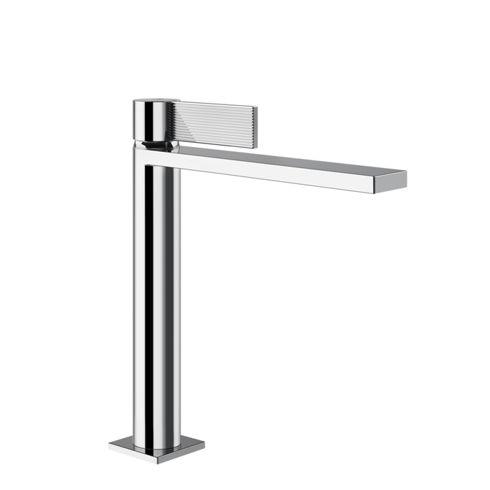 Gessi Inverso Rigato Смеситель для раковины, 1 отв., с донным клапаном "Stop&Go", цвет: хром