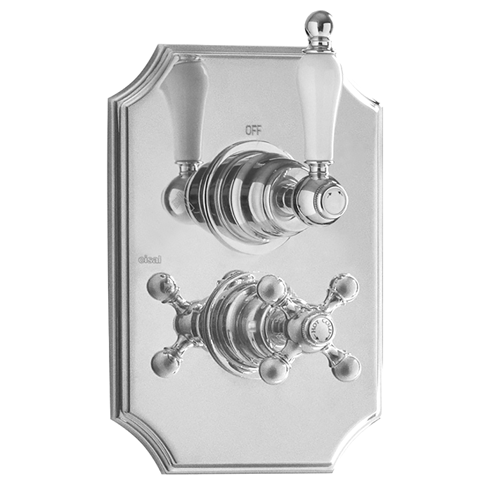CISAL Arcana Toscana Термостатический смеситель с переключателем на 2 выхода, цвет: хром/белый