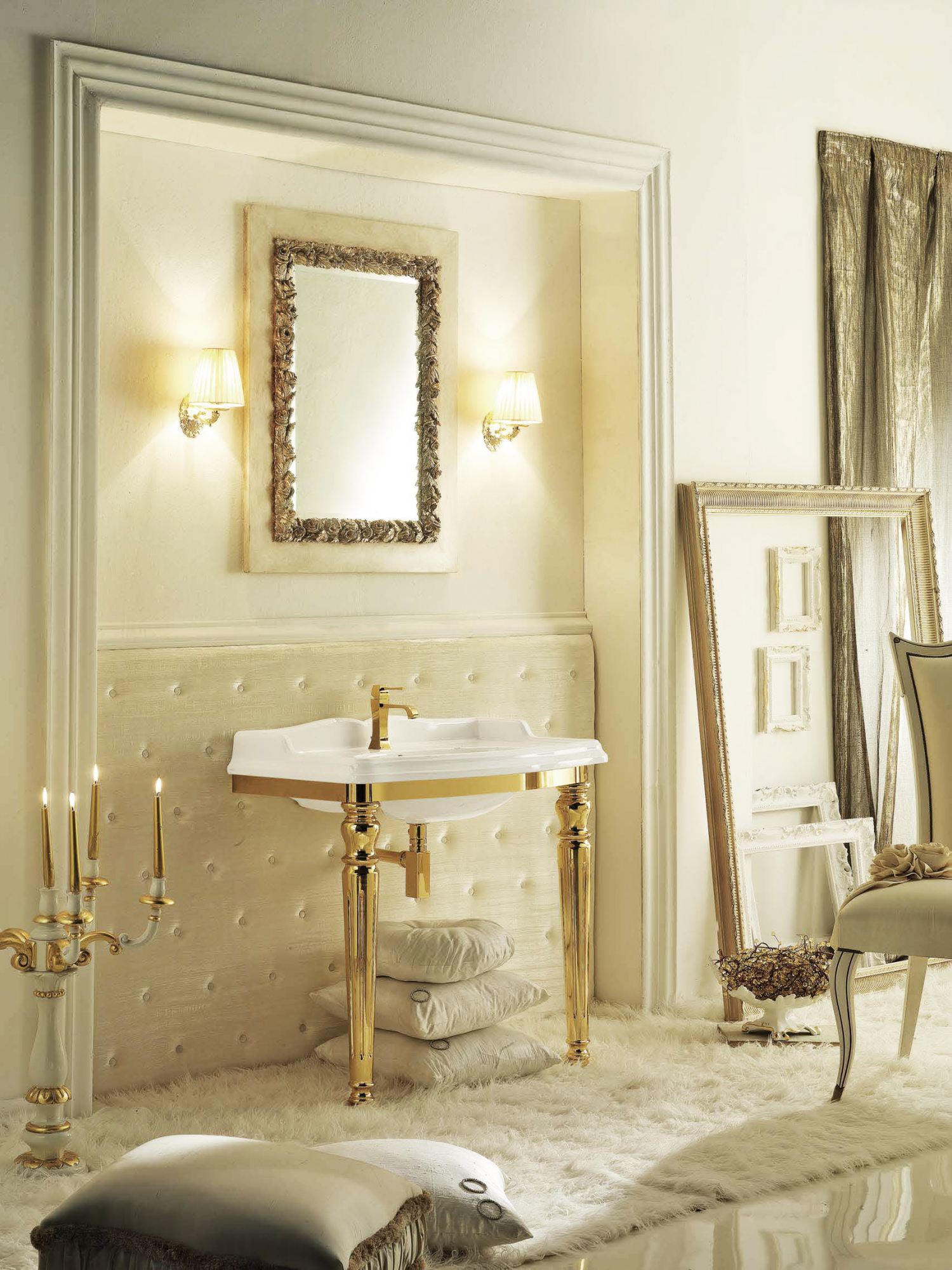 TW King структура металлическая 91x56xh85см, с раковиной на 1 отв., материал: латунь, напольный, цвет: отделки: золото