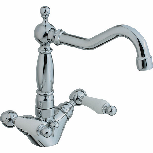 CISAL Arcana Toscana Смеситель двухвентильный для раковины на 1 отв. с донным клапаном, цвет: хром 