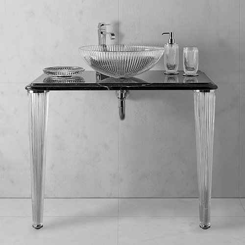 3SC Elegance Консоль 70х54хh97см с раковиной EL11, топ-мрамор bianco carrara, сифон, напольная, цвет: хром