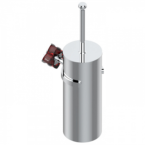 THG Pétale de cristal rouge Ёршик для туалета, подвесной, цвет: хром/красный хрусталь