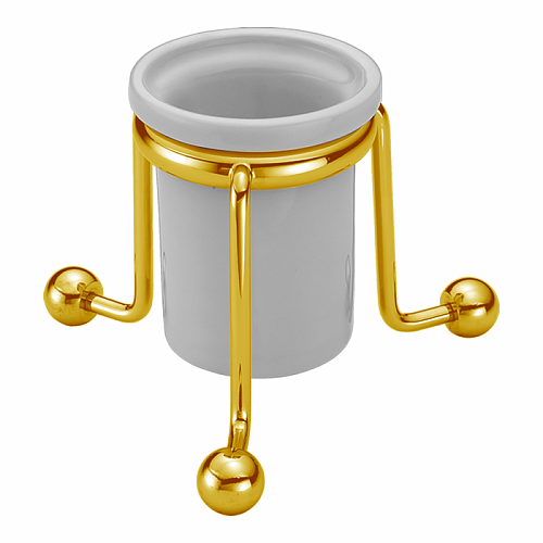 CISAL Arcana Стакан настольный керамический, цвет: белый/золото