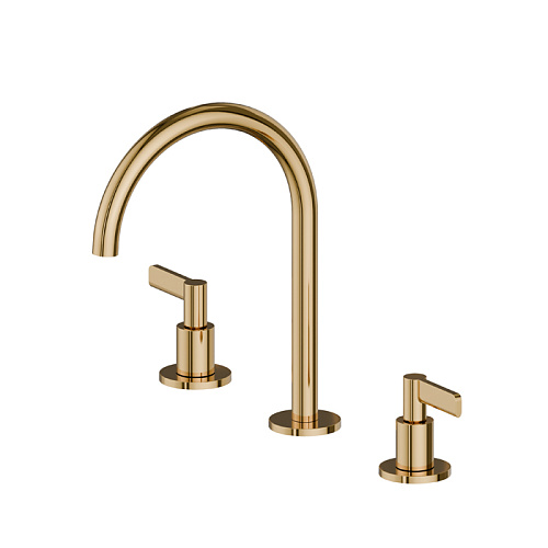 Newform Blink Chic Смеситель для раковины на 3 отв, излив: 18см., цвет: PVD Glossy gold