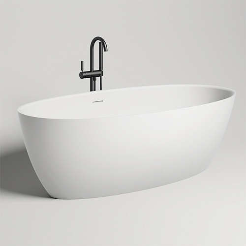 Salini Alda Ванна отдельностоящая 170х80х58см, донный клапан , сифон, слив-перелив, S-Stone, цвет: белый матовый