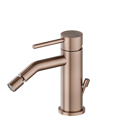 Newform X-STEEL 316 Смеситель для биде на 1 отв.,  с донный клапаном, излив 13.4см.,цвет: PVD Brushed copper bronze