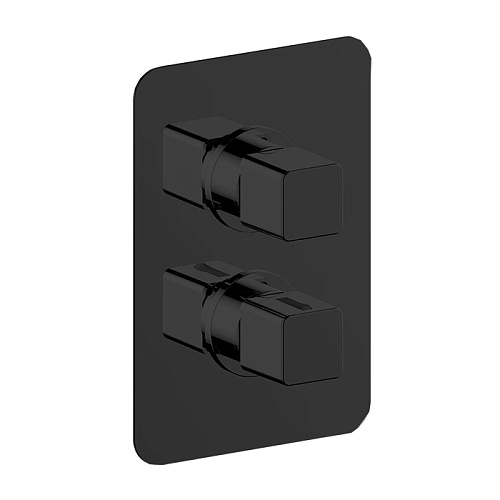 Cisal Cubic Смеситель для ванны, термостатический, с переключателем на 1-2-3 потока, цвет: черный матовый