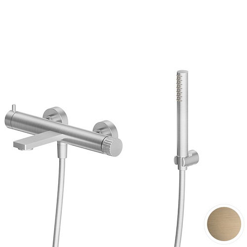 Newform Steel Line Смеситель для ванны, настенный, цвет: pvd brushed pale gold