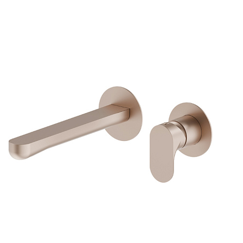 Newform Linfa II Смеситель для раковины, встраиваемый, длинный излив, внешняя часть, цвет: copper satin