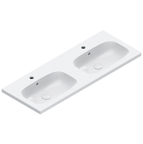 Catalano Alvea Раковина 120x46 двойная, с 2 отв., цвет: белый глянцевый