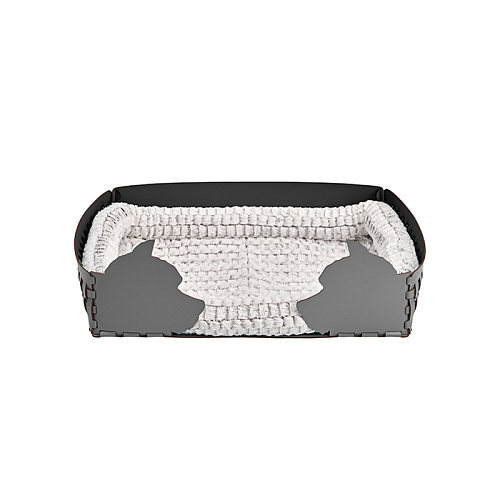 ADJ Лежанка Dog, 60x42xH15 см., цвет: серый/черный