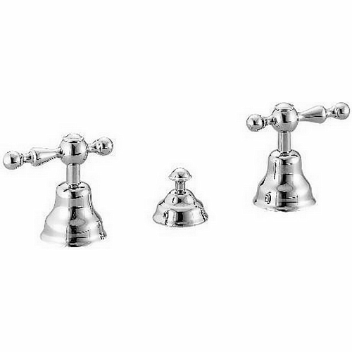 CISAL Arcana America Смеситель для биде на 3 отверстия без излива, с донным клапаном, цвет: хром