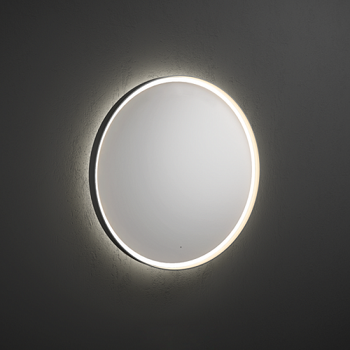 Burgbad Mya Зеркало с сенсорной подсветкой D90см,1 выкл., цвет: металлик