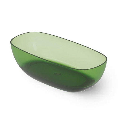 Dea Design Modern Ванна 180х85х54см., отдельностоящая, Glasstech, прозрачная смола, цвет: Emerald R3