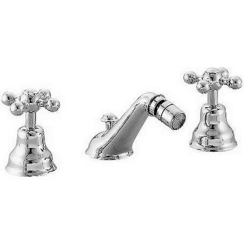 CISAL Arcana Ceramic Смеситель для биде на 3 отверстия с донным клапаном, цвет: хром