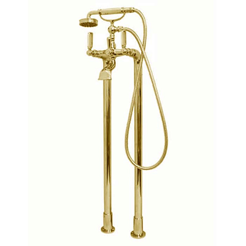 Bossini Liberty Смеситель для ванны, напольный, высота 890 мм, душ лейка Liberty шланг латунь, 150 см ½”FF, цвет: золото