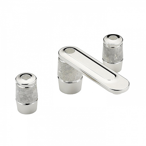 THG CORVAIR FIOR DI BOSCO Смеситель для раковины на 3 отверстия, для установки на мраморную столешницу, с донным клапаном, цвет: хром