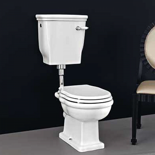 Artceram HERMITAGE Унитаз приставной слив в пол, 36х55см, с крепежом в комплекте, цвет: белый/хром