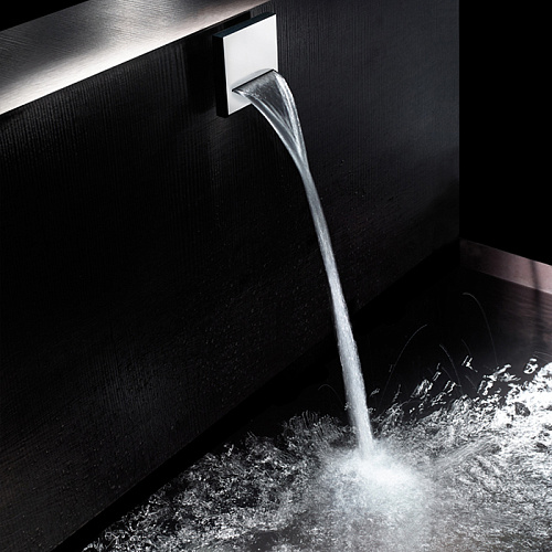 Bossini Bocca OLE' SQUARE Излив для душа, латунь каскадная струя 1/2, цвет: хром