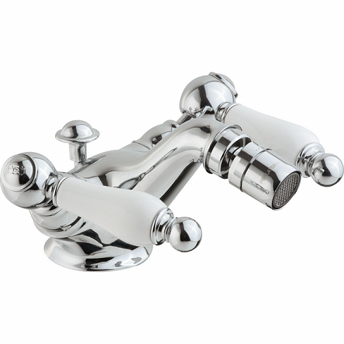 CISAL Arcana Toscana Смеситель двухвентильный для биде на 1 отверстие с донным клапаном, цвет: хром 