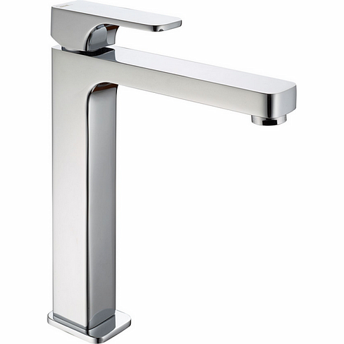 CISAL Cubic Смеситель однорычажный для раковины на 1 отверстие,высокий h200 мм,без донного клапана, цвет: хром