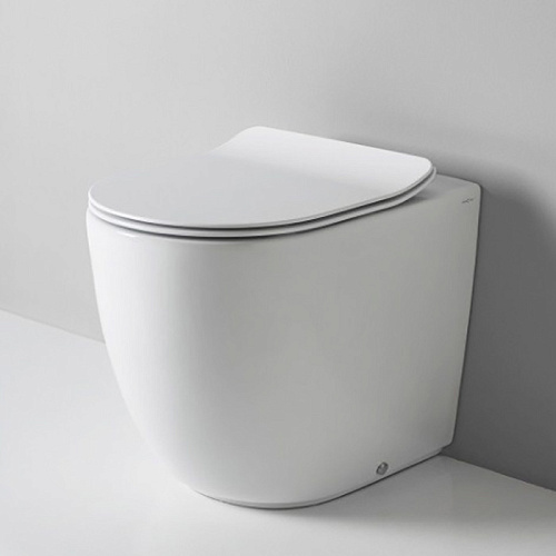 Artceram File 2.0 Унитаз напольный 37х52см, безободковый, слив универсальный, турбо смыв the.reel, saniglaze, цвет: белый матовый