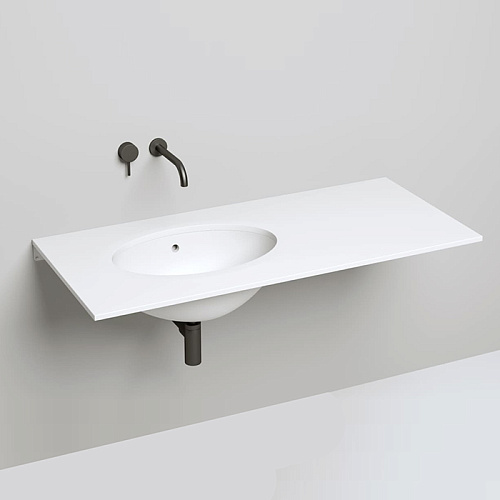 Salini Marea 12 Раковина врезная снизу 55х40см, без отв., с переливом, материал: S-Stone, цвет: белый матовый