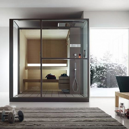 Effegibi Logica S Сауна с душем 214x250x226см, в нишу, цвет: Soft Sand