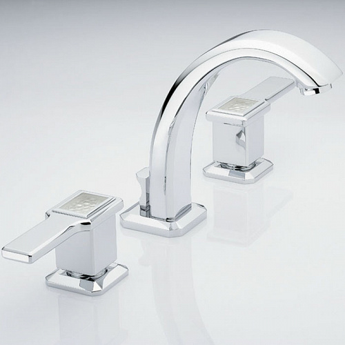 THG Métropolis à manettes cristal clair Смеситель для раковины, на 3 отв., цвет: хром/прозрачный хрусталь