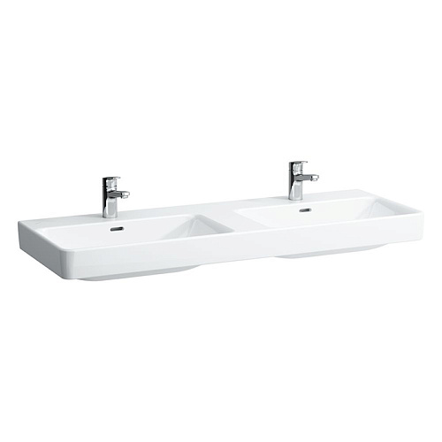 Laufen Pro S Раковина двойная 130x46.5см., подвесная, с 1 отв., на каждую раковину, цвет: белый глянцевый
