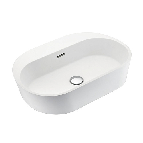 THG Monceau Раковина накладная 60х41х12cм., без отв., с переливом, цвет: белый матовый