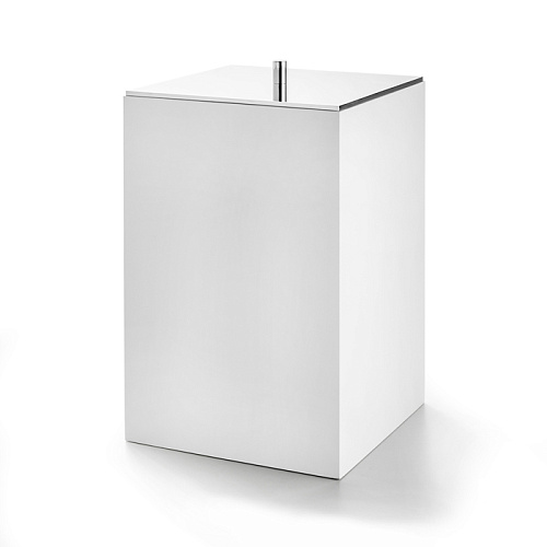 3SC BeMood White Урна с крышкой 20хh32х20 см, цвет: белый/никель сатинированный матовый