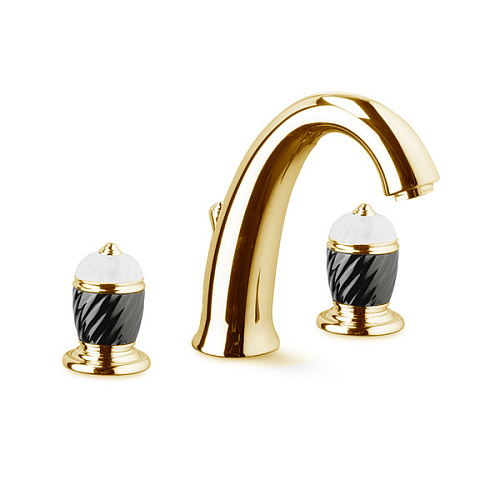 Newform Deluxe Смеситель для раковины, 3 отв., с донным клапаном, цвет: gold
