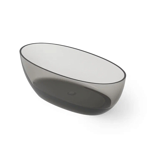 Dea Design Nature Ванна 170х80х55см., отдельностоящая, Glasstech, прозрачная смола, цвет: Smoky Black R4