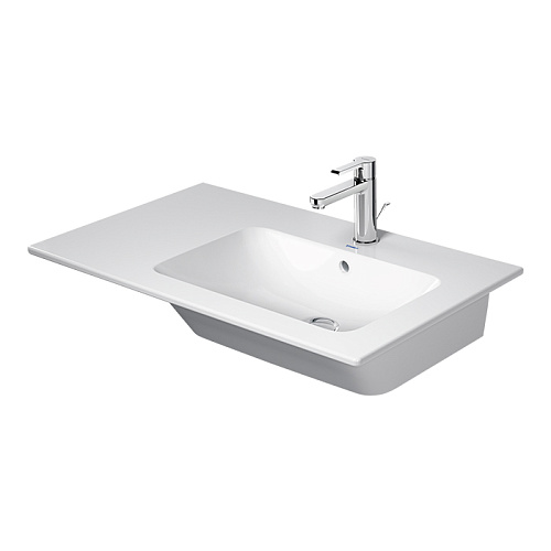 Duravit ME by Starck Раковина подвесная 83х49см, 1 отв., с переливом, полка слева, цвет: белый