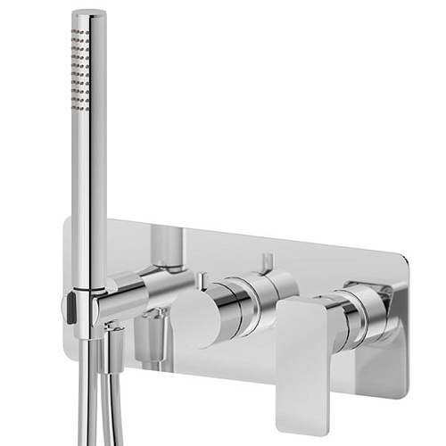Newform B-Easy Смеситель для душа, встраиваемый, 2 потока, с ручным душем, внешняя часть, цвет: хром
