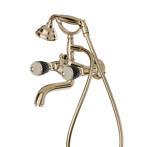 Newform Deluxe Смеситель для ванны, с ручным душем, цвет: gold