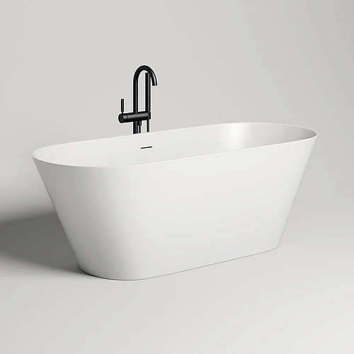 Salini Mona Ванна отдельностоящая 170х72х58.5см., с донным клапаном "Up&Down", сифон, слив-перелив, материал: S-Stone, цвет: белый матовый