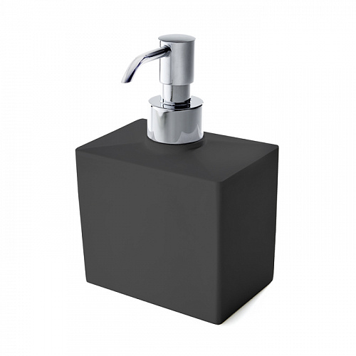 3SC Mood Black Дозатор настольный, композит Solid Surface, цвет: чёрный матовый/хром 