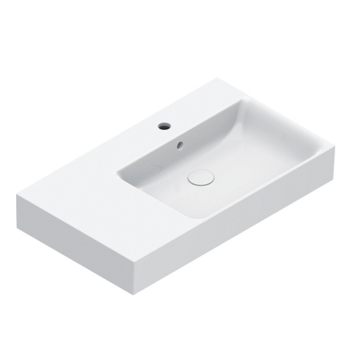 Catalano Premium Раковина 80x47см чаша справа, с 1 отв., цвет: белый глянцевый