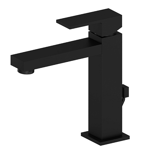 Newform Ergo Q Смеситель для раковины, 1 отв., с донным клапаном Xl, цвет: черный матовый