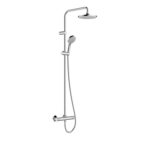 Hansgrohe Vernis Shape Душевая стойка с верхним душем 230 1jet с термостатом, Green, цвет: хром 