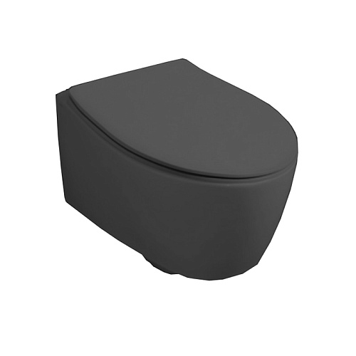 Simas Lft Spazio Унитаз подвесной 52х35см., безободковый, цвет: Antracite matt