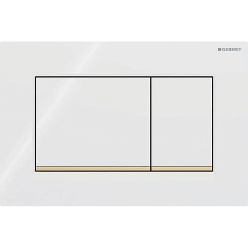 Geberit Sigma20 Клавиша для двойного смыва, квадратная, цвет: белый/позолота 