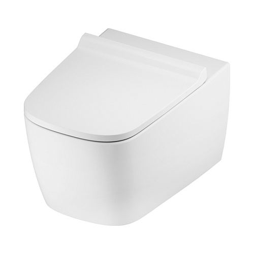 TECEneo Унитаз подвесной 54х36х36см, безободковый, смыв Tornado, с крепежом, цвет: белый