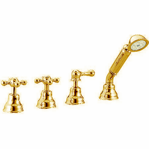 CISAL Arcana Ceramic Смеситель на борт ванны на 4 отверстия, без излива, цвет: золото