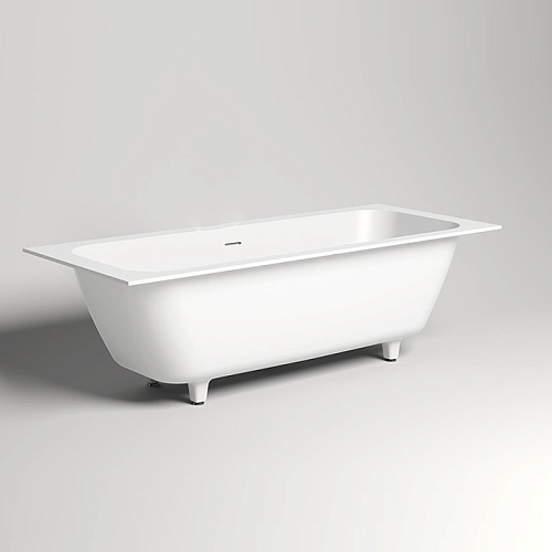 Salini Orlanda Axis Встраиваемая ванна на ножках 180х80х60cм., "Up&Down", сифон, интегрированный слив-перелив, материал: S-Stone, цвет: белый матовый