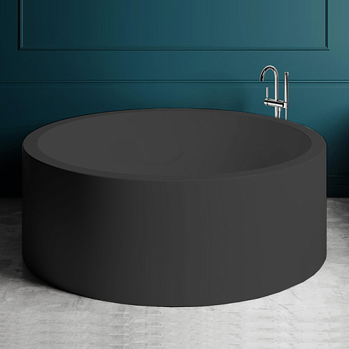 Salini Isola Ванна отдельностоящая 200x200x71 cм со встроенным сливом-переливом, каркасом, цвет: Ral9011 