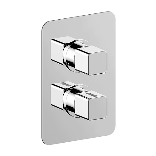 Cisal Cubic Смеситель для ванны, термостатический, с переключателем на 1-2-3 потока, цвет: хром