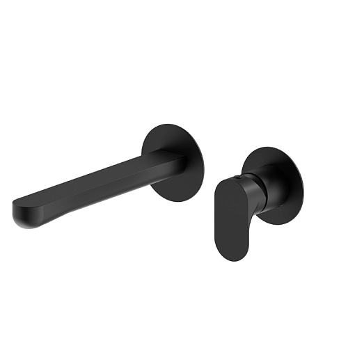 Newform Linfa II Смеситель для раковины, встраиваемый, длинный излив, внешняя часть, цвет: черный матовый